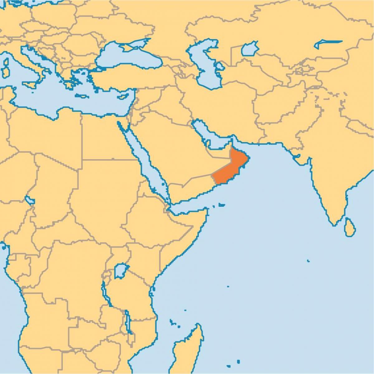 Оман карта в карта на света