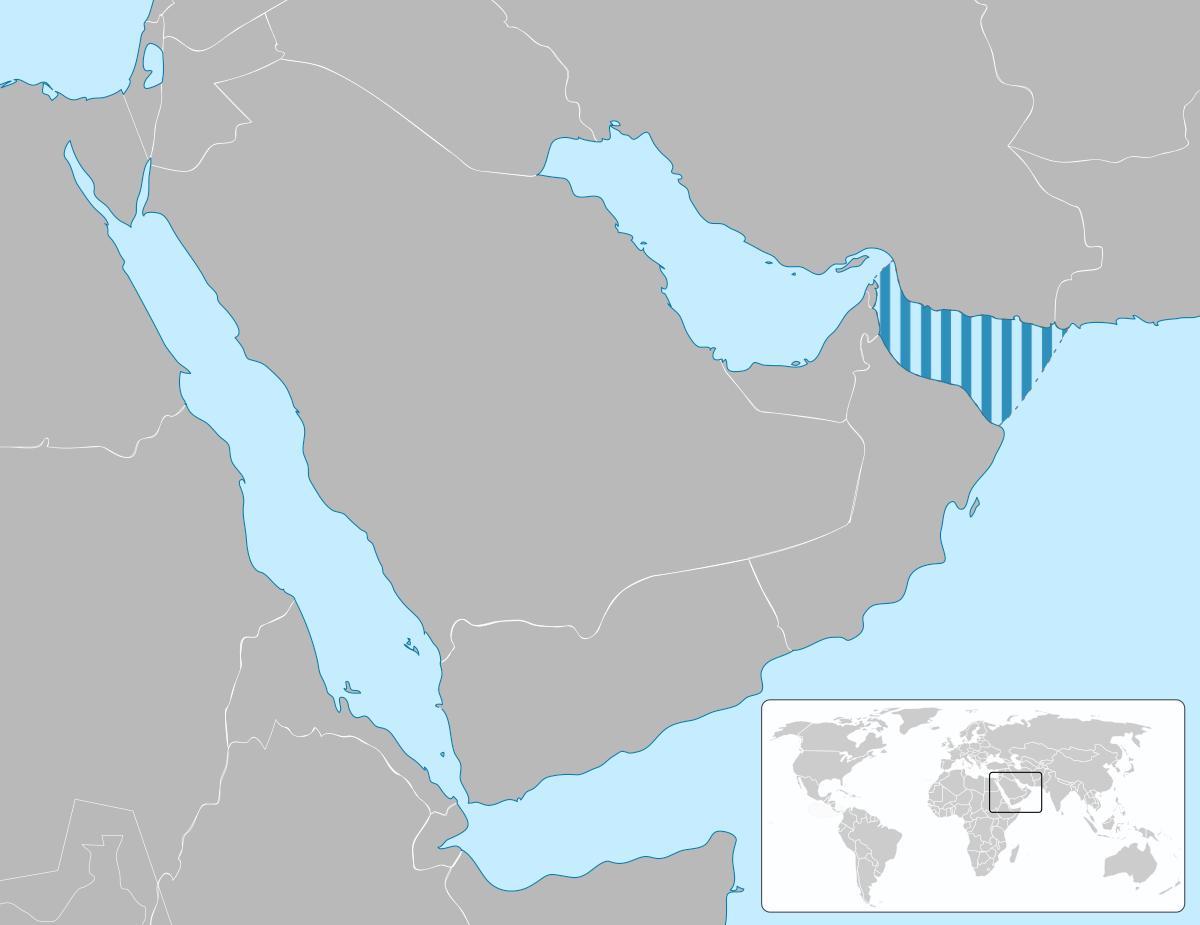 Оман залива на картата