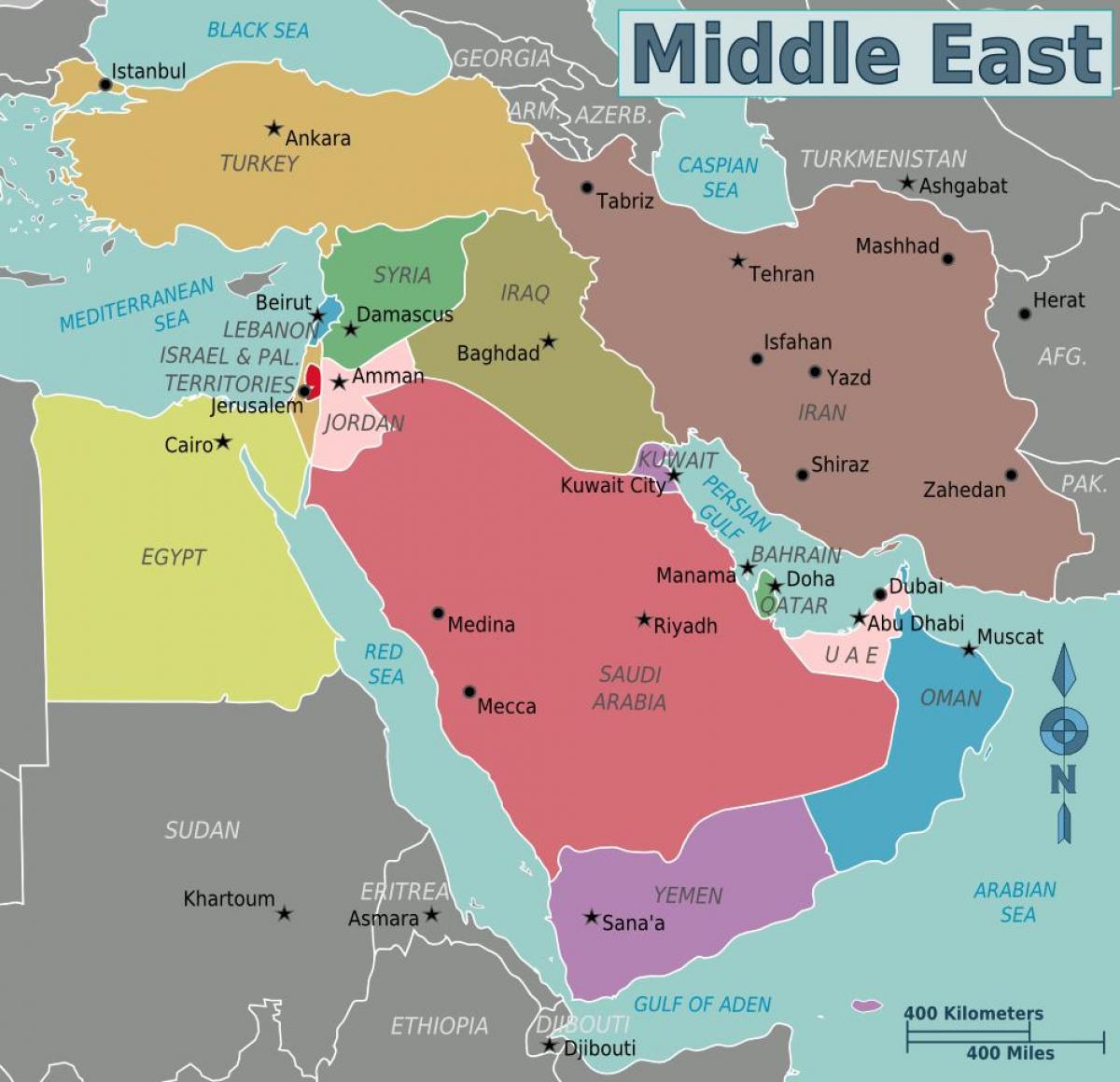карта на Оман картата на Близкия Изток