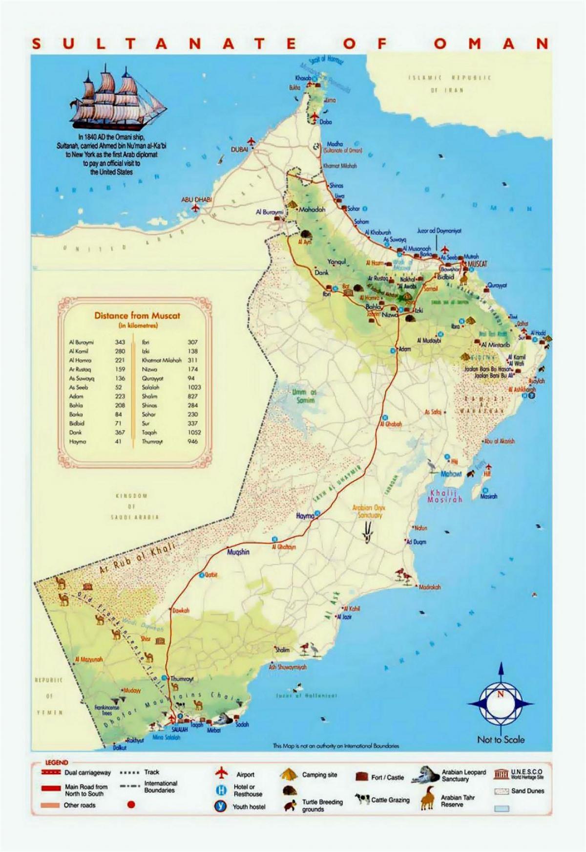 Оман туристически места на картата