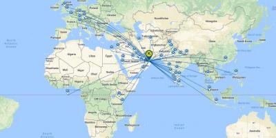 Оман Еър картата на маршрута на полета 